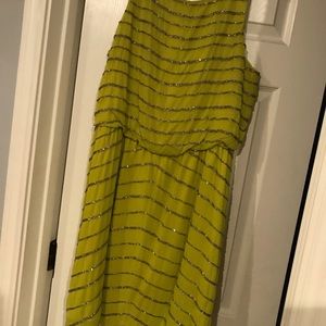 Beaded mini dress with cowl back